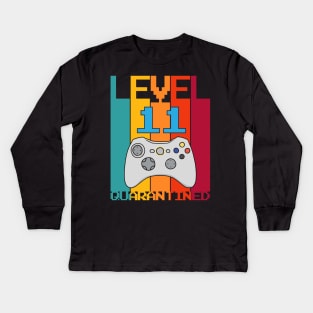 Level 11 Quarantined 11th Video Gamer Quarantine birthday Kids Long Sleeve T-Shirt